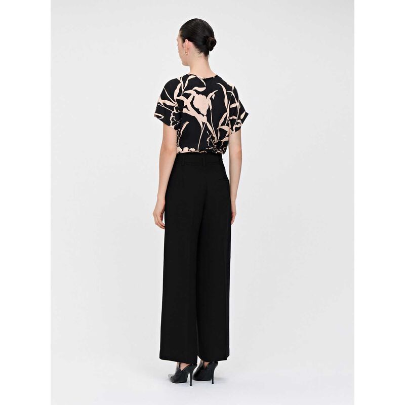 Veronika Maine Double Weave Belted Flared Pant image number 1